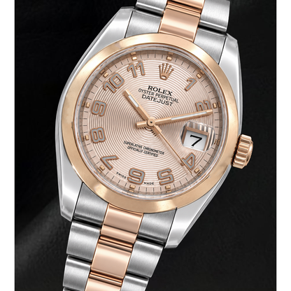 Rolex Datejust 36mm 116201 Pink Concentric Arabic Dial Two Tone Watch