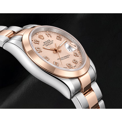 Rolex Datejust 36mm 116201 Pink Concentric Arabic Dial Two Tone Watch