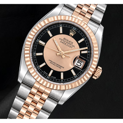 Rolex Datejust 36mm 116231 Black Dial Rose Gold and Stainless Steel Watch