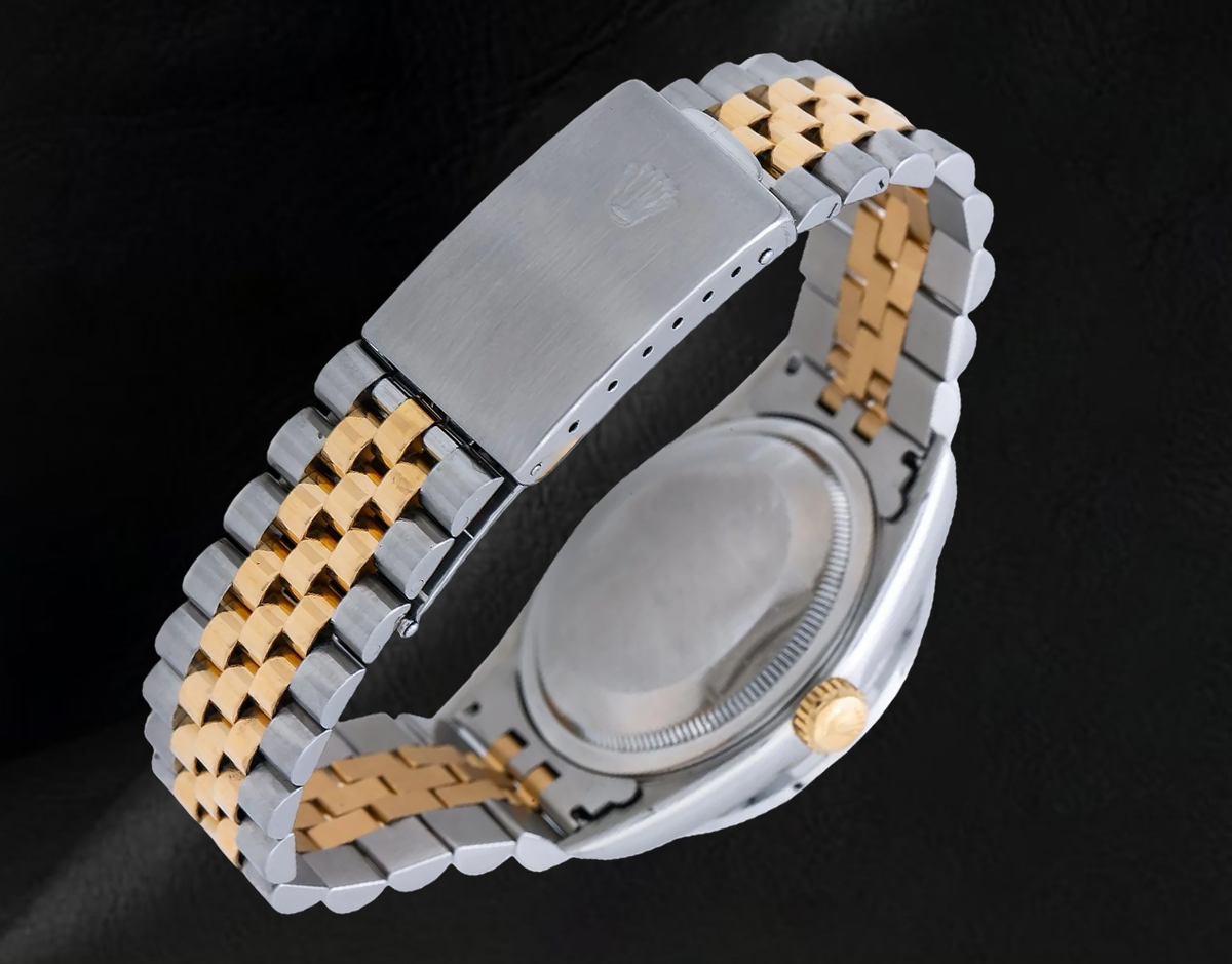 Rolex Datejust 36mm 16013  Diamond Paved Rainbow Hour Dial Two Tone Watch