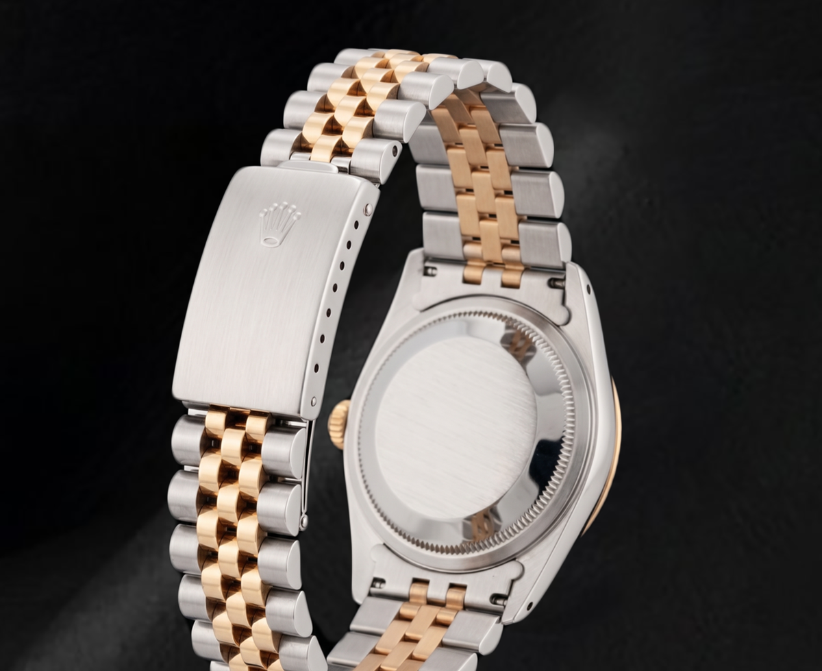 Rolex Datejust 36mm 16013 Red Roman Diamond Dial Two Tone Watch