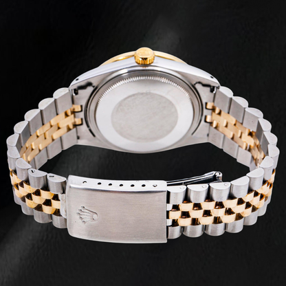 Rolex Datejust 36mm 16013 Red Roman Diamond Dial Two Tone Watch