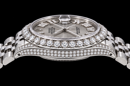 Rolex Datejust 36mm 16014 Silver Roman Diamond Dial Stainless Steel Watch