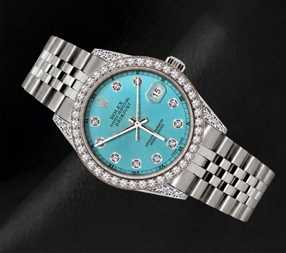 Rolex Datejust 36mm 16200 Ice Blue Diamond Dial Stainless Steel Watch