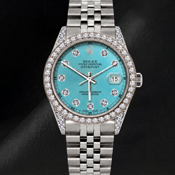 Rolex Datejust 36mm 16200 Ice Blue Diamond Dial Stainless Steel Watch
