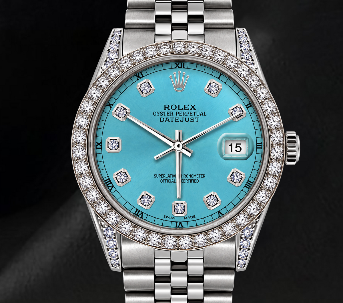 Rolex Datejust 36mm 16200 Ice Blue Diamond Dial Stainless Steel Watch