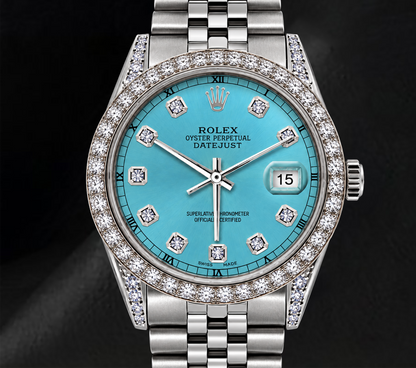 Rolex Datejust 36mm 16200 Ice Blue Diamond Dial Stainless Steel Watch