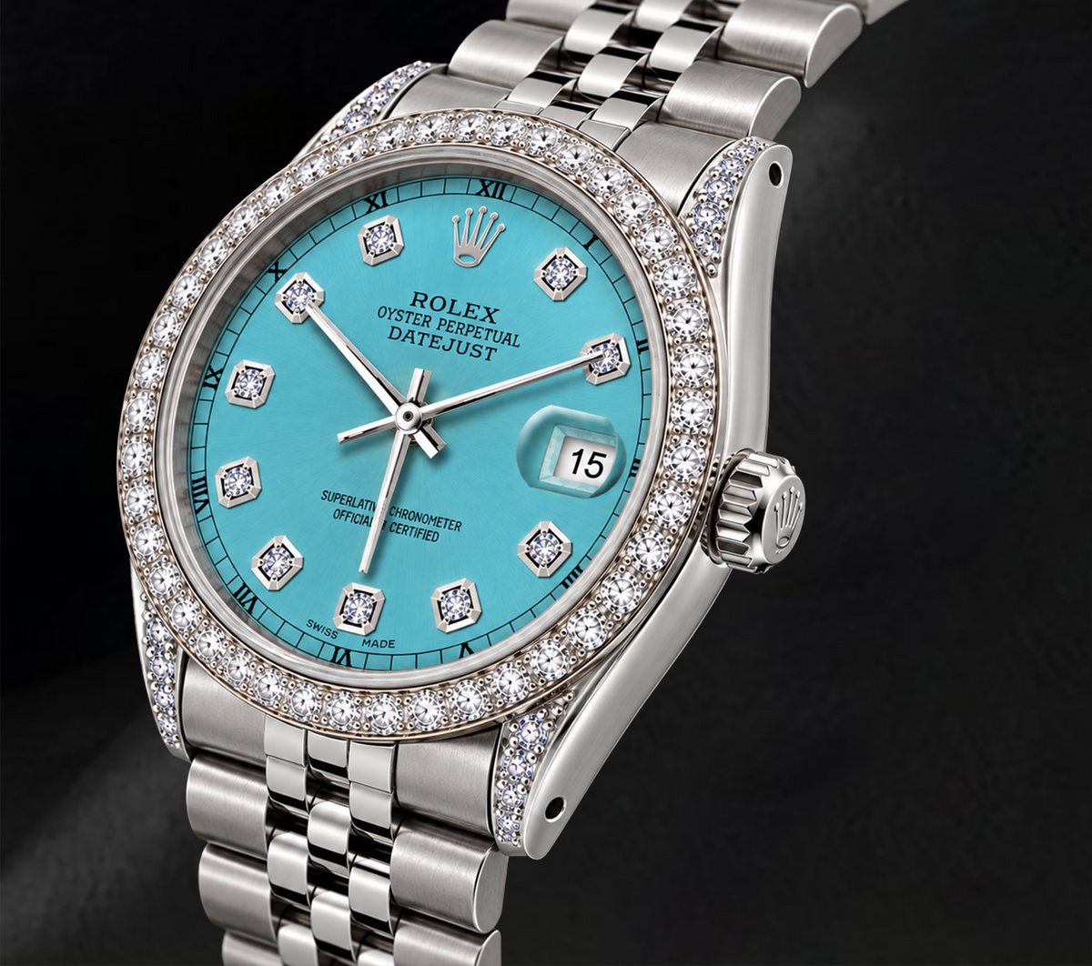 Rolex Datejust 36mm 16200 Ice Blue Diamond Dial Stainless Steel Watch