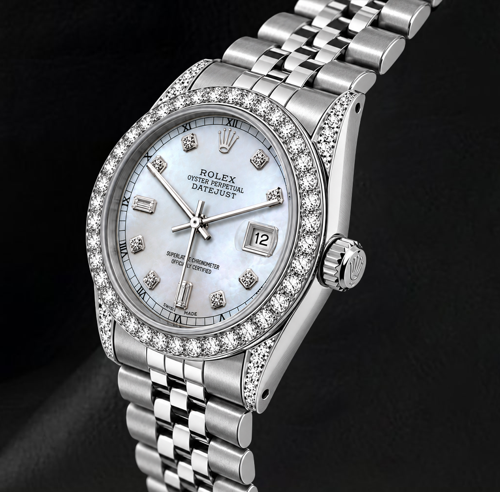 Rolex Datejust 36mm 16200 White Mother of Pearl Diamond Stainless Steel Watch