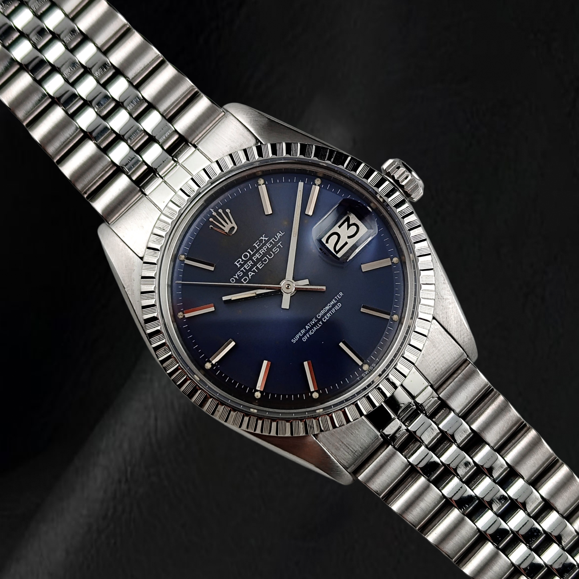 Rolex Datejust 36mm 1986 Year Pie Stick Dial Stainless Steel Watch