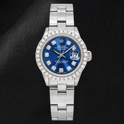 Rolex Datejust 6516 26mm Blue Diamond Dial Stainless Steel Oyster Bracelet Watch