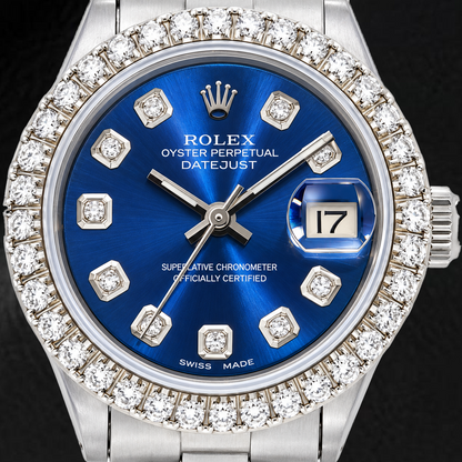 Rolex Datejust 6516 26mm Blue Diamond Dial Stainless Steel Oyster Bracelet Watch