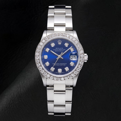 Rolex Datejust 68240 31mm Blue Diamond Dial Stainless Steel Watch