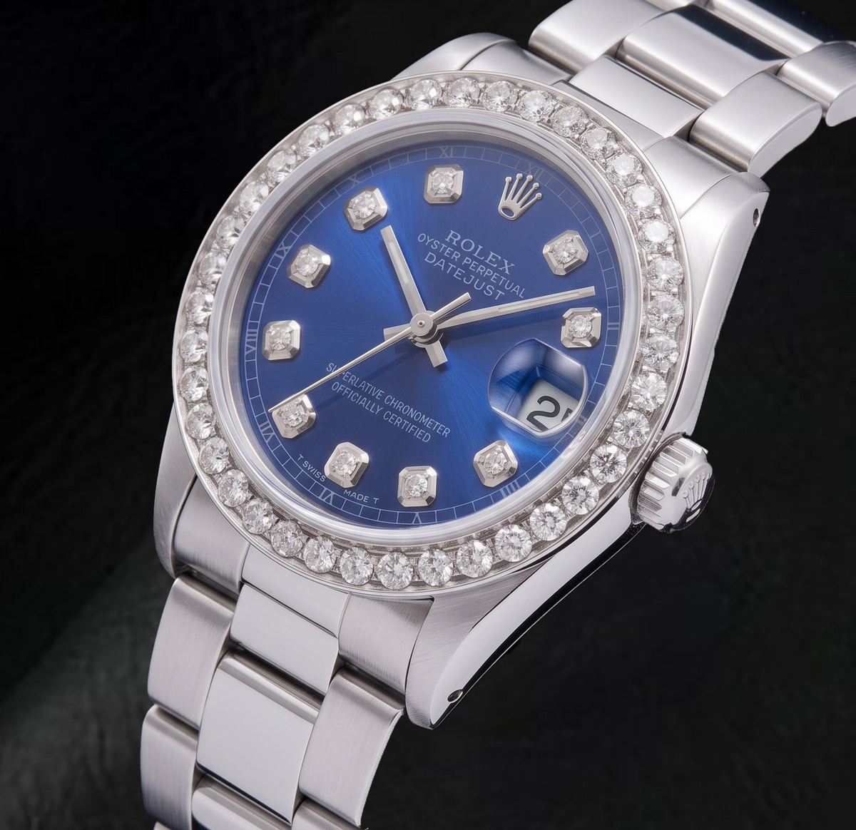 Rolex Datejust 68240 31mm Blue Diamond Dial Stainless Steel Watch
