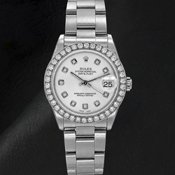 Rolex Datejust 68240 31mm White Diamond Dial Stainless Steel Watch