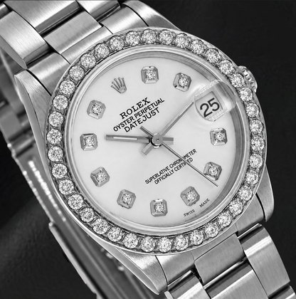 Rolex Datejust 68240 31mm White Diamond Dial Stainless Steel Watch