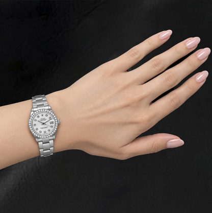 Rolex Datejust 68240 31mm White Diamond Dial Stainless Steel Watch