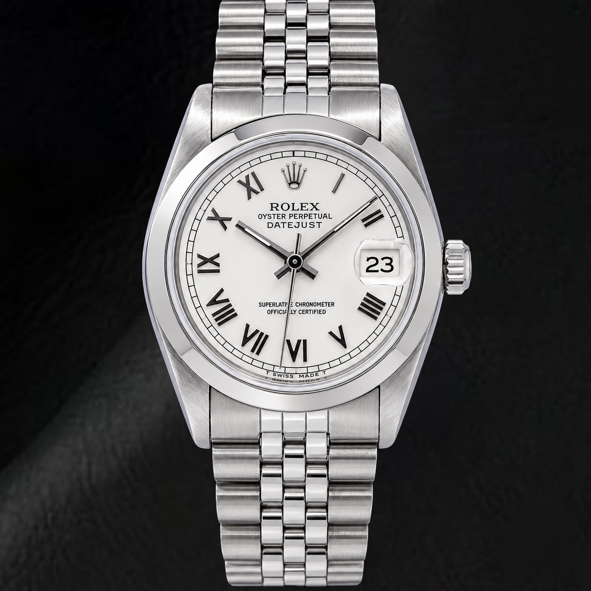 Rolex Datejust 68240 31mm White Roman Dial Stainless Steel Watch