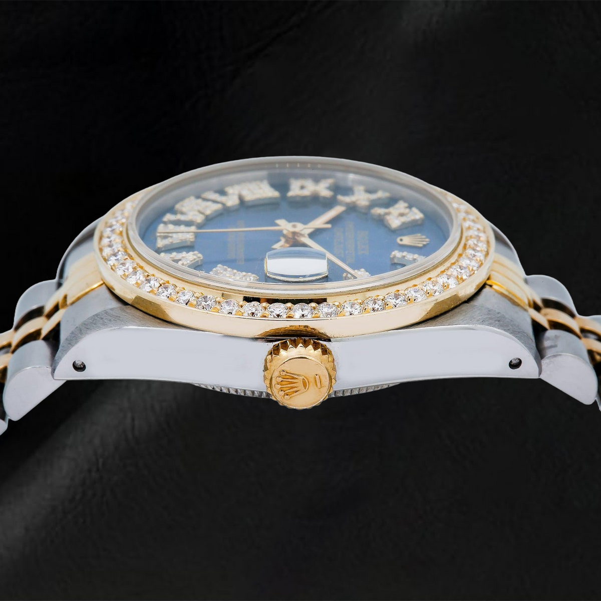 Rolex Datejust 6824 31mm Blue Roman Diamond Dial Two Tone Jubilee Bracelet Watch