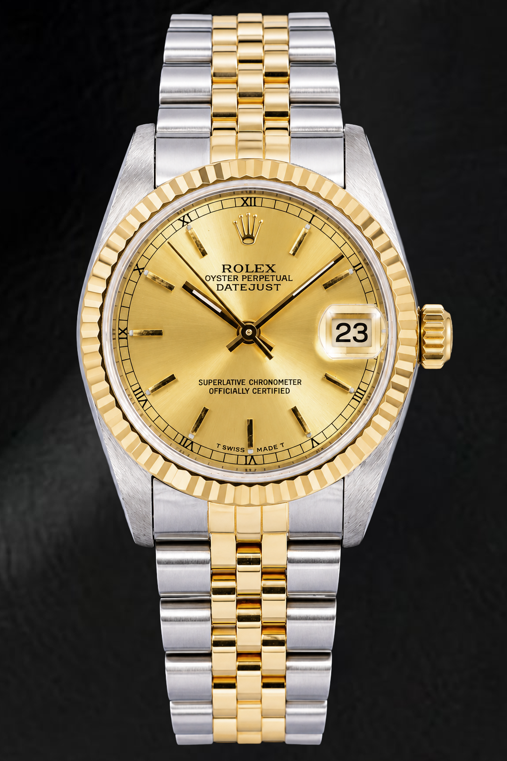 Rolex Datejust 6824 31mm Champagne Stick Dial Two Tone Watch