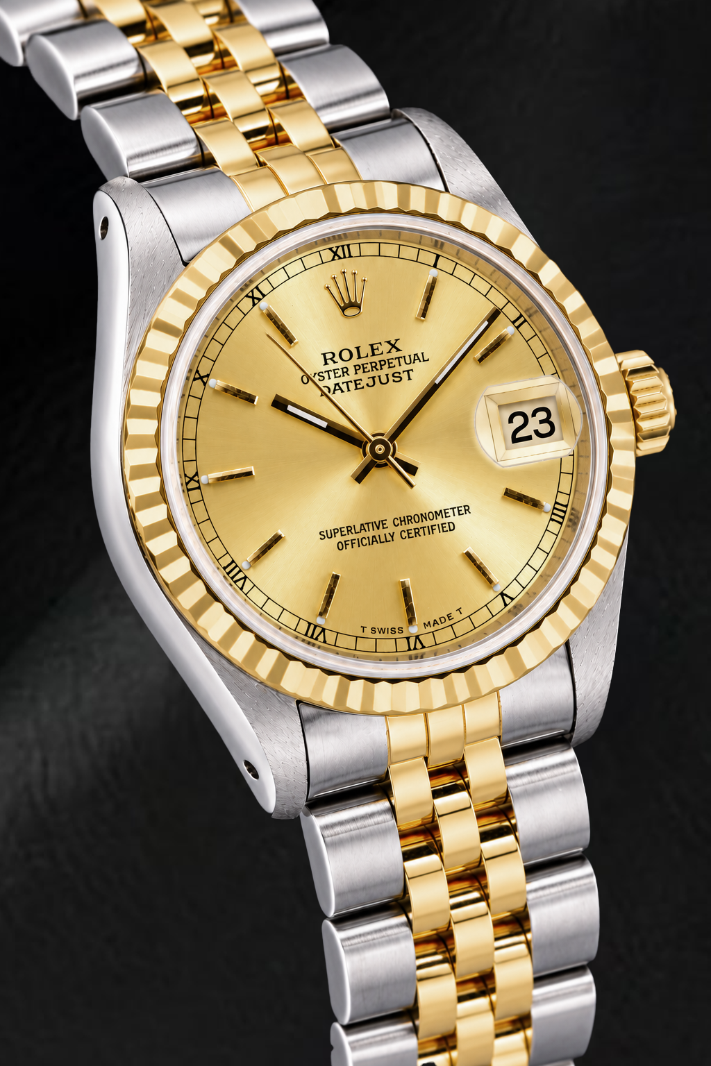 Rolex Datejust 6824 31mm Champagne Stick Dial Two Tone Watch