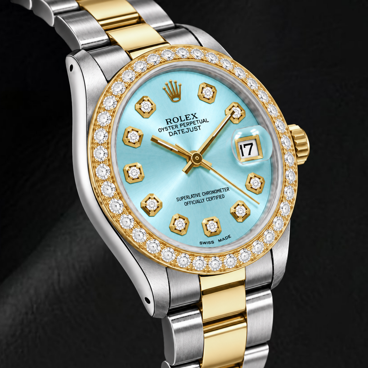 Rolex Datejust 6824 31mm Ice Blue Diamond Dial Two Tone Watch