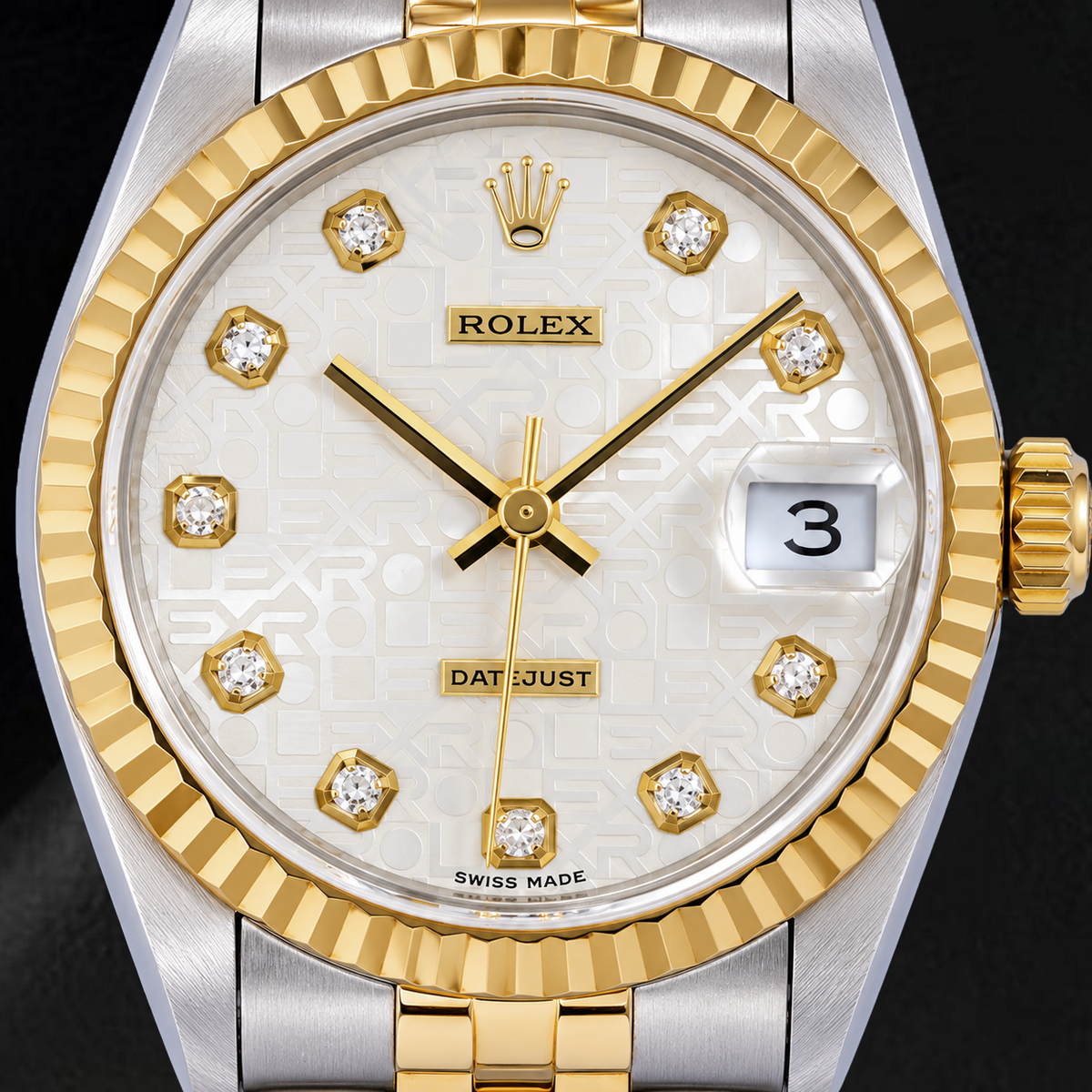 Rolex Datejust 6824 31mm Silver Jubilee Diamond Dial Two Tone Jubilee Bracelet Watch