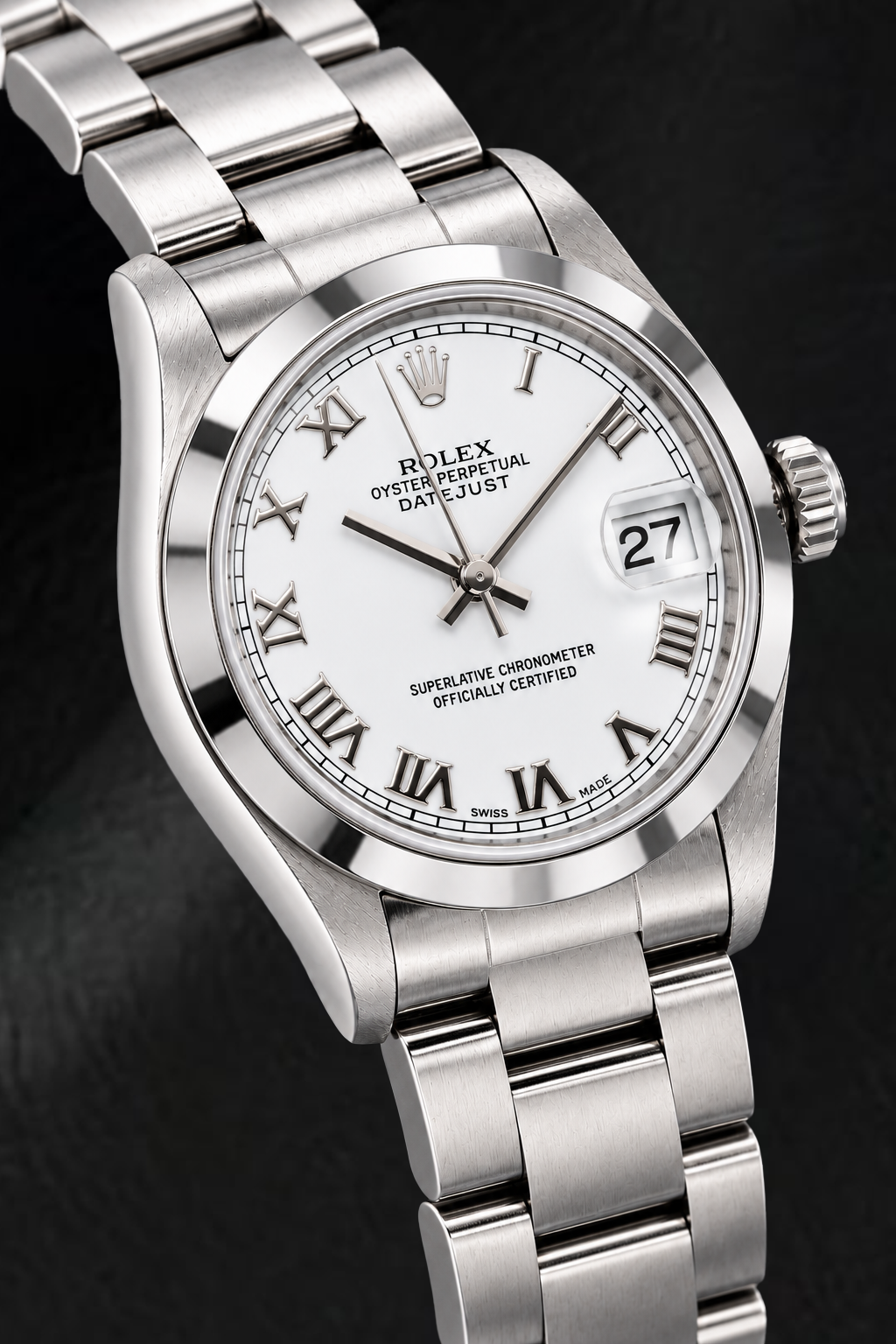 Rolex Datejust 6824 31mm White Roman Dial Stainless Steel Watch
