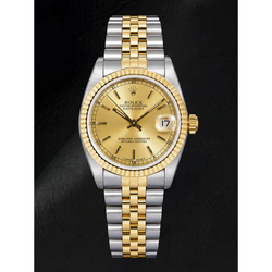 Rolex Datejust 68273 31mm Champagne Stick Dial Two Tone Watch