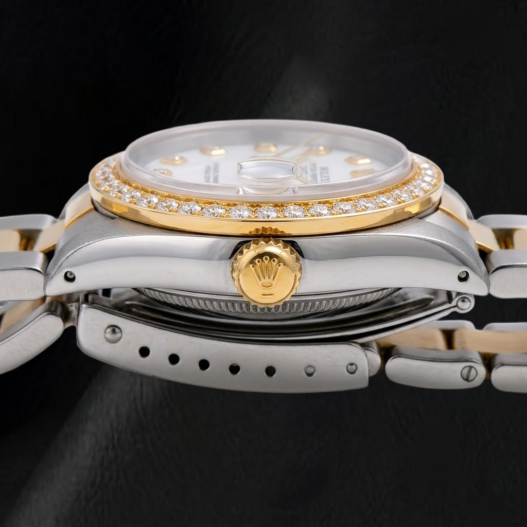 Rolex Datejust 68273 31mm White Diamond Dial Two Tone Watch