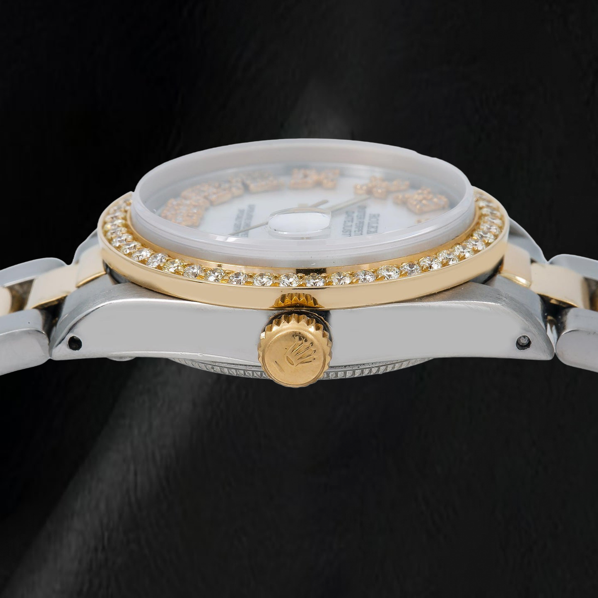 Rolex Datejust 68273 31mm White Mother Of Pearl Roman Diamond Dial Two Tone watch