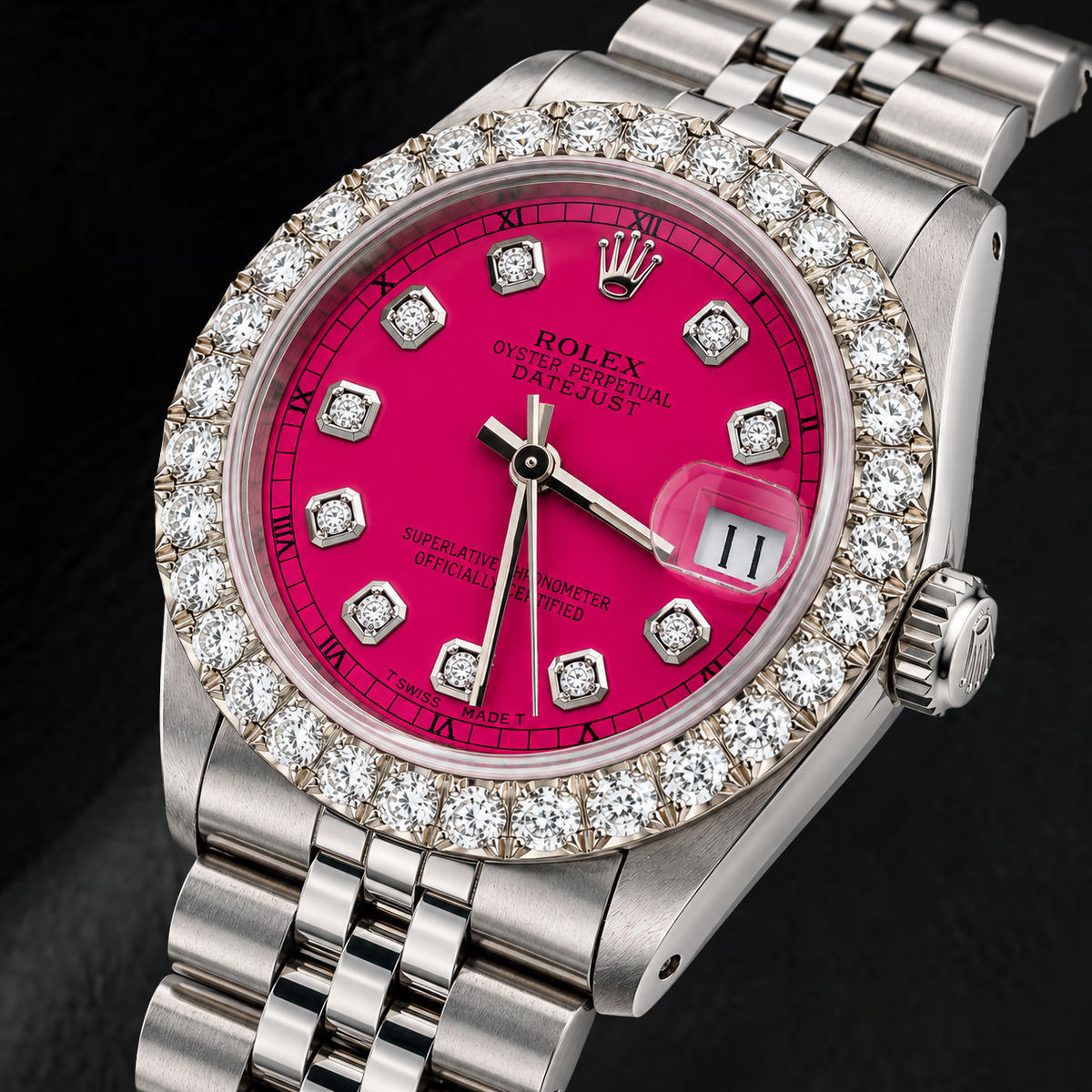 Rolex Datejust 68274 31mm Pink Diamond Dial Stainless Steel Watch