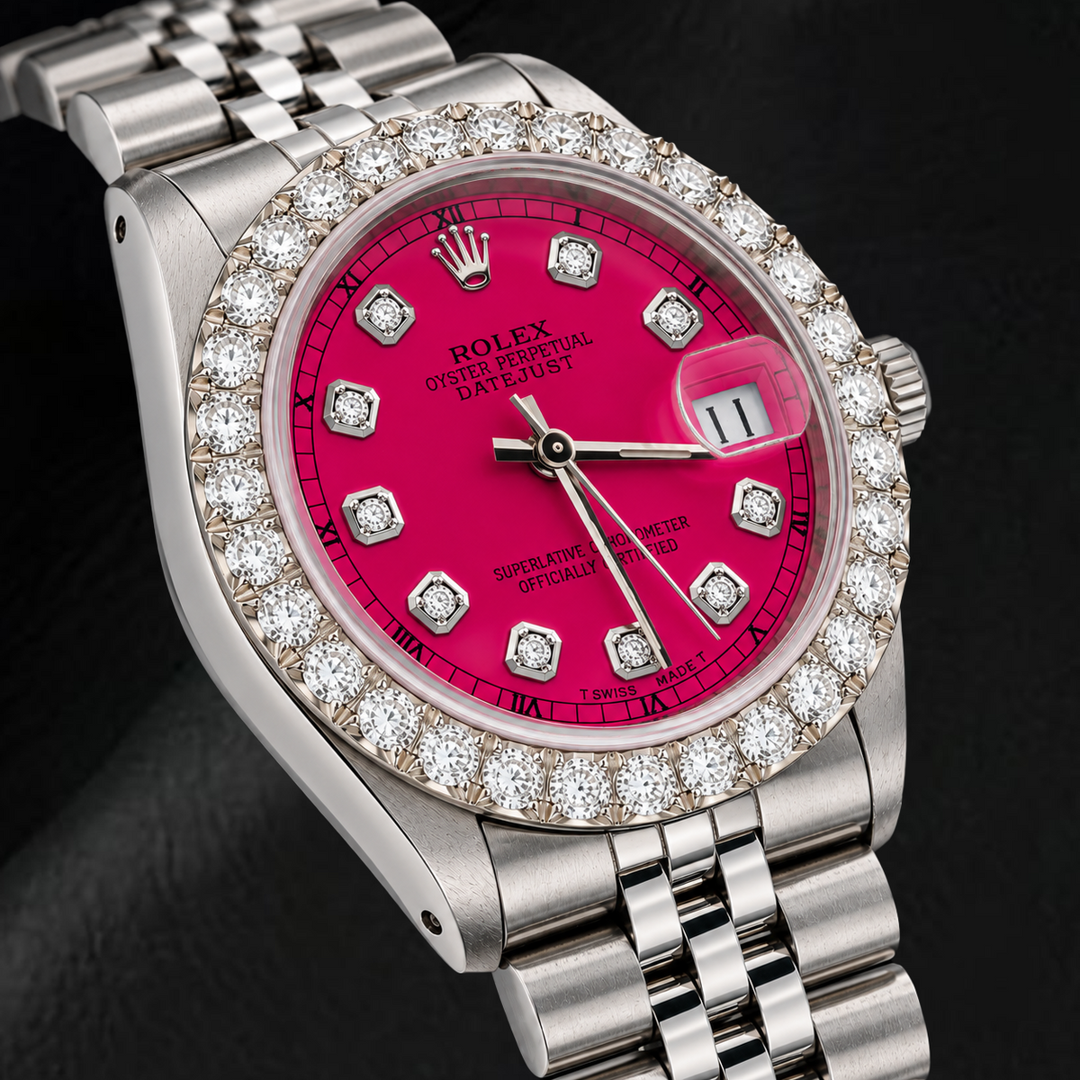 Rolex Datejust 68274 31mm Pink Diamond Dial Stainless Steel Watch