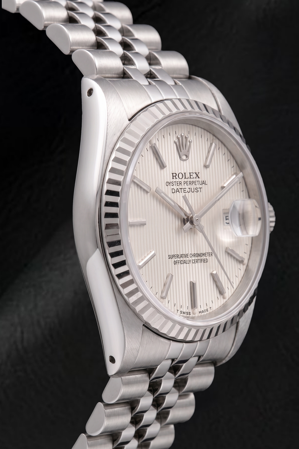 Rolex Datejust 68274 31mm Silver Tapestry Stick Dial Stainless Steel Watch