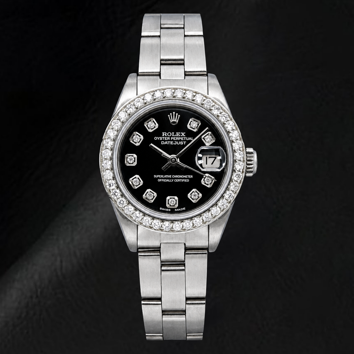 Rolex Datejust 69160 26mm Black Diamond Dial Stainless Steel Watch