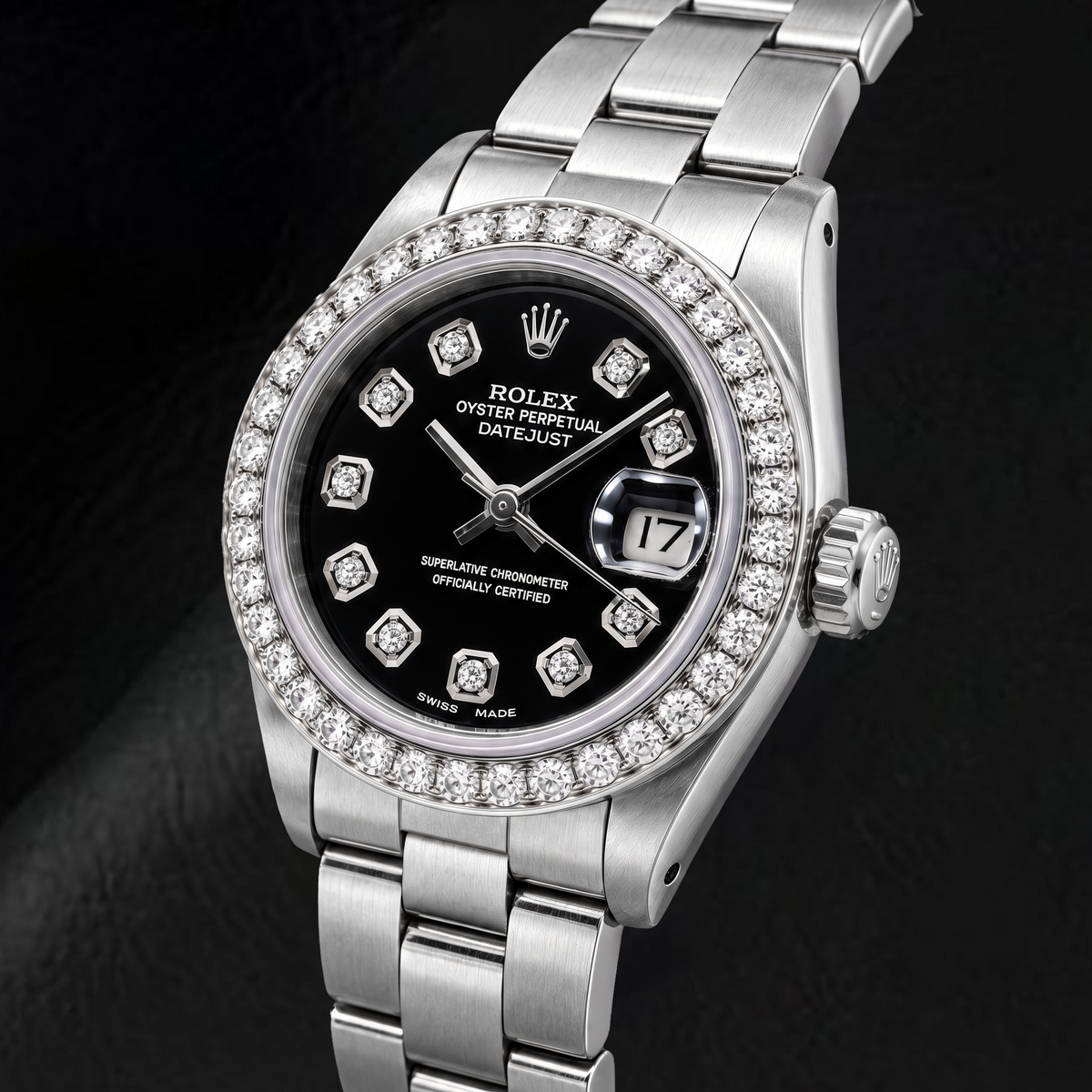 Rolex Datejust 69160 26mm Black Diamond Dial Stainless Steel Watch