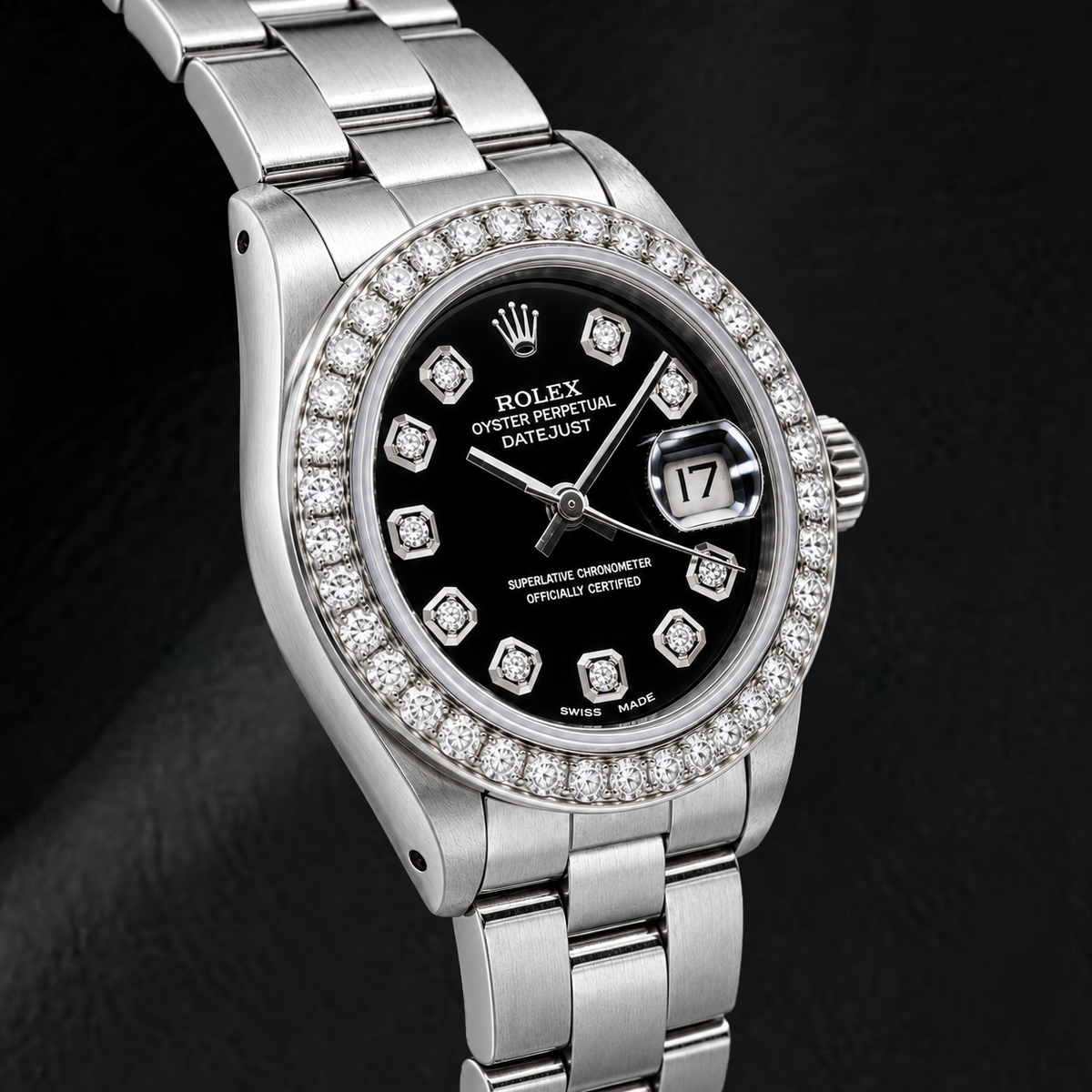 Rolex Datejust 69160 26mm Black Diamond Dial Stainless Steel Watch