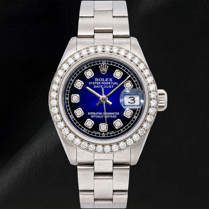 Rolex Datejust 69160 26mm Blue Diamond Dial Stainless Steel Oyster Bracelet Watch