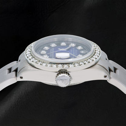 Rolex Datejust 69160 26mm Blue Diamond Dial Stainless Steel Oyster Bracelet Watch