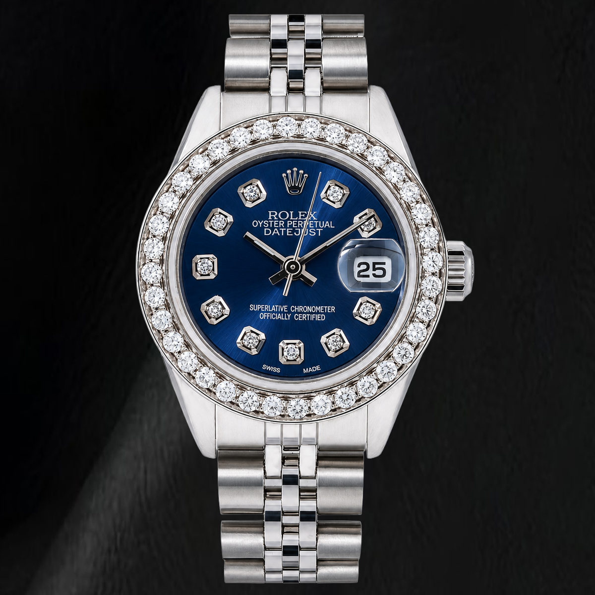 Rolex Datejust 69160 26mm Blue Diamond Dial Stainless Steel Watch