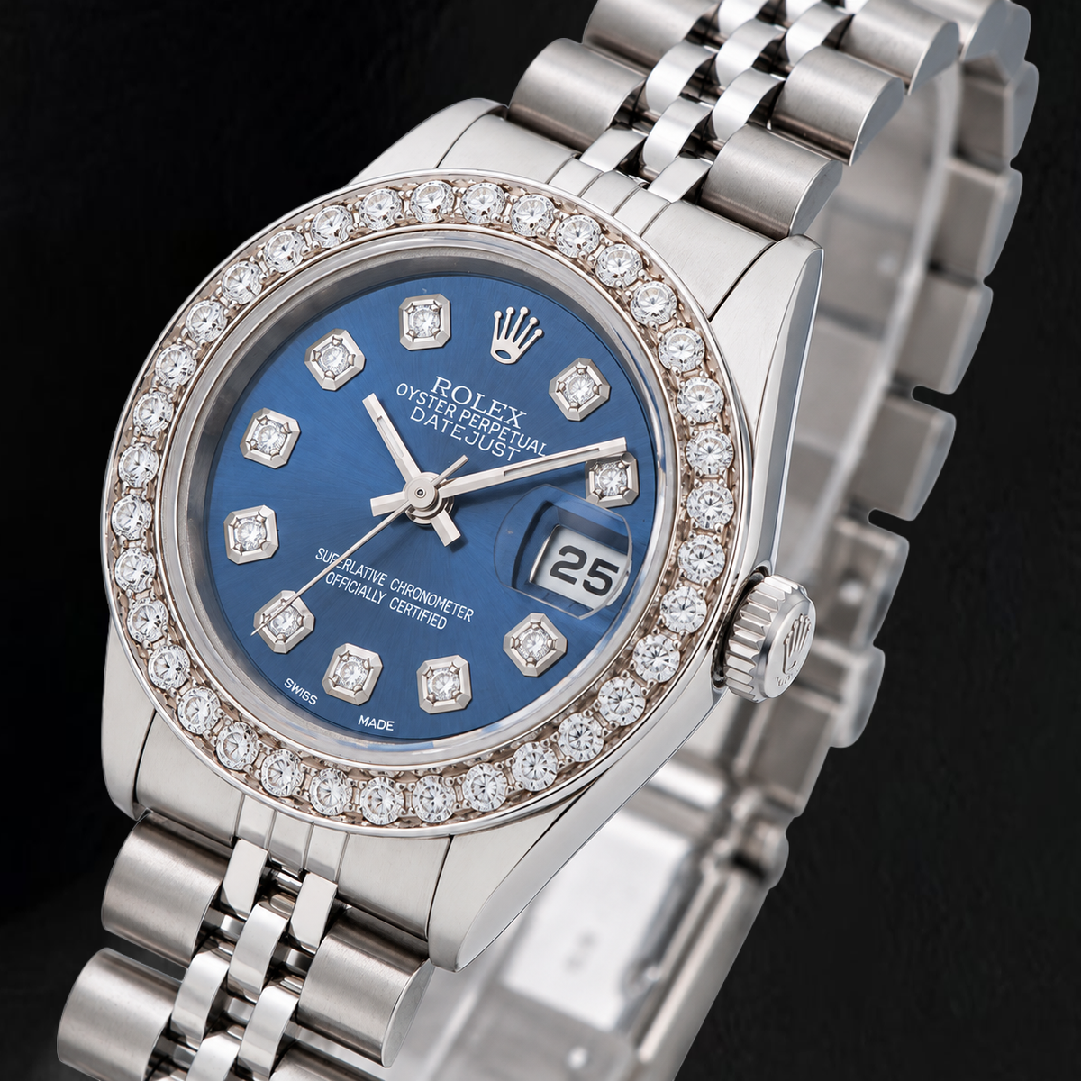 Rolex Datejust 69160 26mm Blue Diamond Dial Stainless Steel Watch