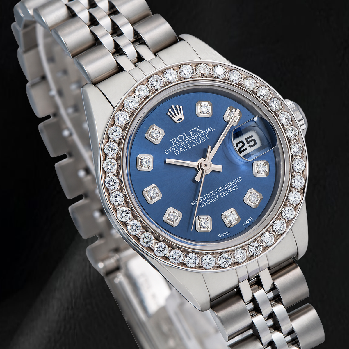 Rolex Datejust 69160 26mm Blue Diamond Dial Stainless Steel Watch