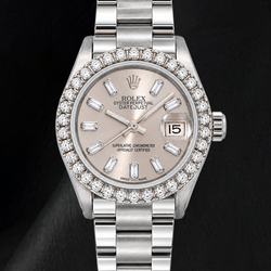 Rolex Datejust 69160 26mm Gray Diamond Stainless Steel Watch