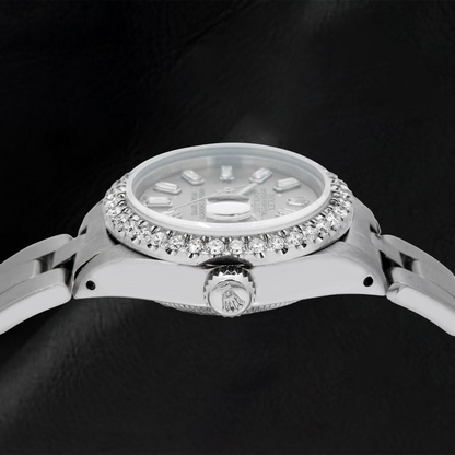 Rolex Datejust 69160 26mm Gray Diamond Stainless Steel Watch