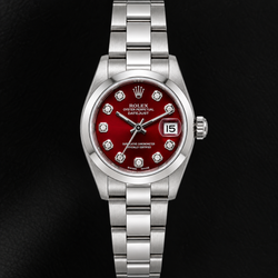 Rolex Datejust 69160 26mm Red Diamond Dial Stainless Steel Watch