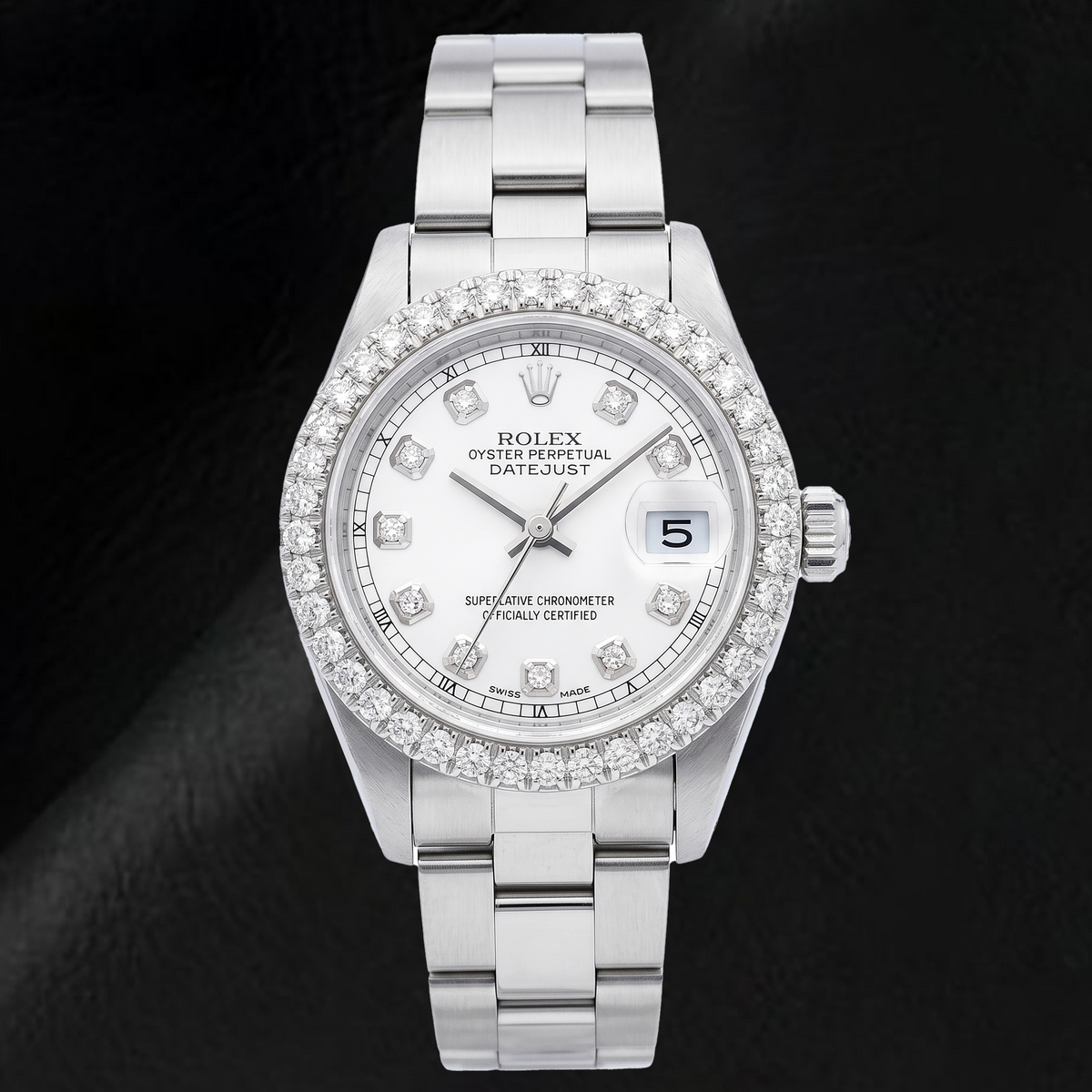 Rolex Datejust 69160 26mm White Mother of Pearl Diamond Dial Stainless Steel Watch
