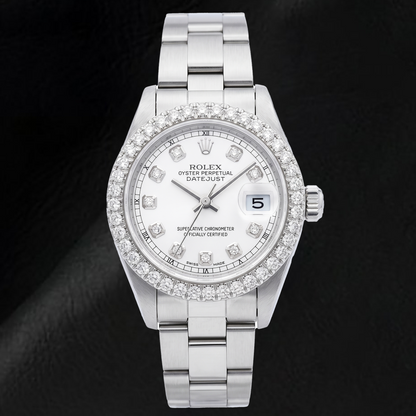 Rolex Datejust 69160 26mm White Mother of Pearl Diamond Dial Stainless Steel Watch