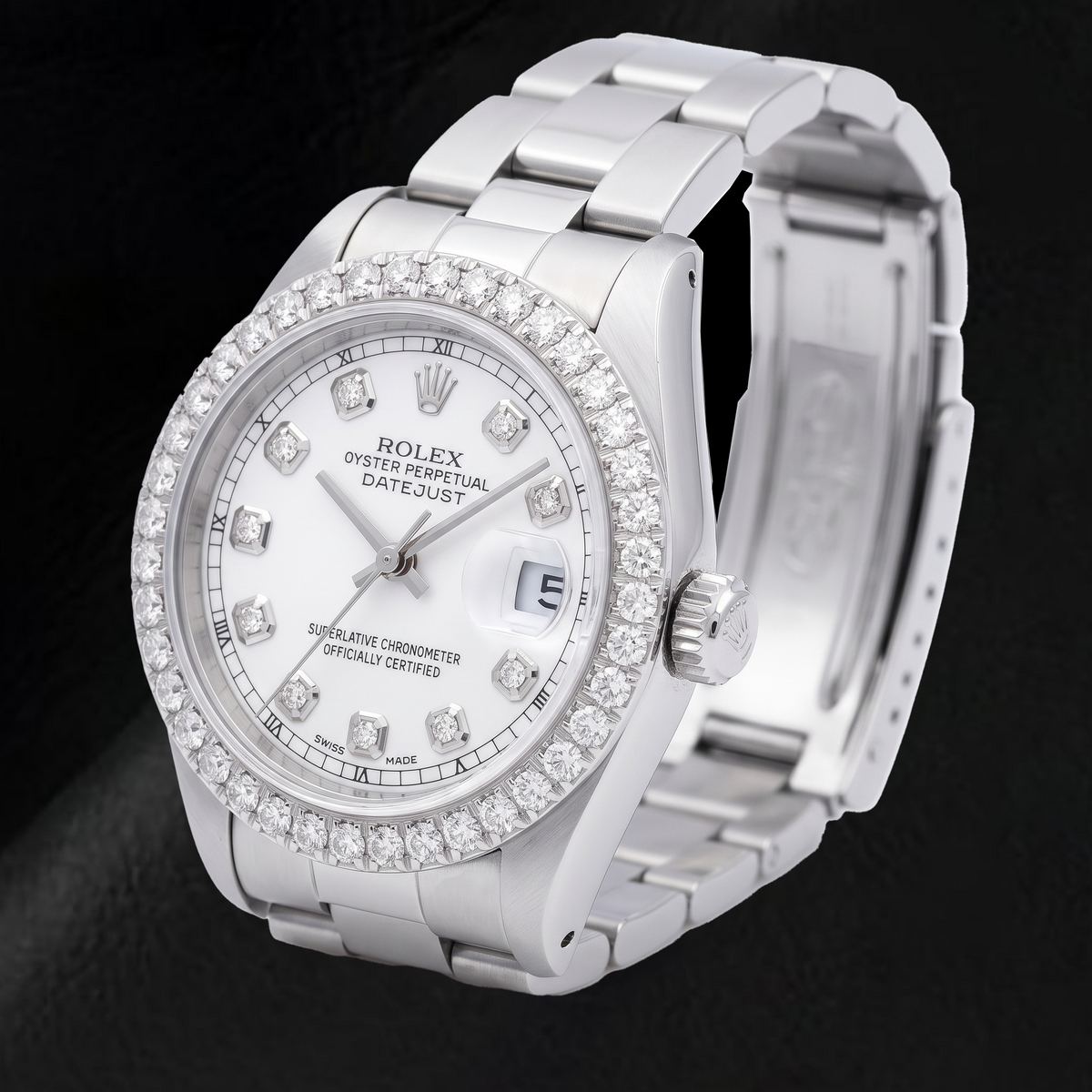 Rolex Datejust 69160 26mm White Mother of Pearl Diamond Dial Stainless Steel Watch