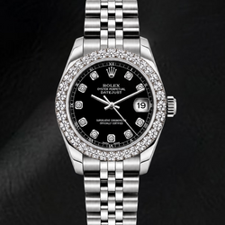 Rolex Datejust 6916 26mm Black Diamond Dial Stainless Steel Watch