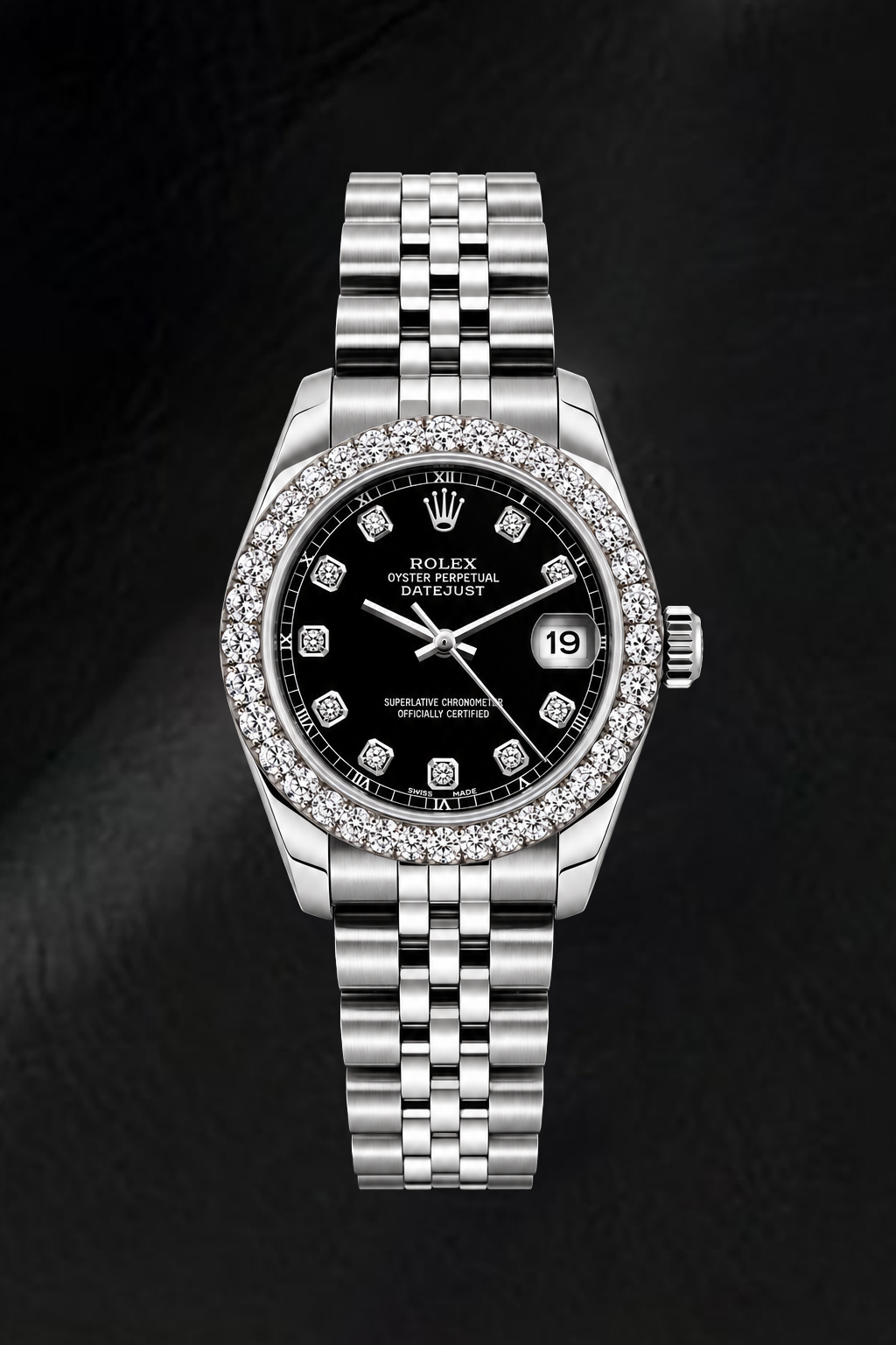 Rolex Datejust 6916 26mm Black Diamond Dial Stainless Steel Watch